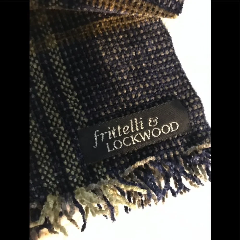 Frittelli & Lockwood chenille plaid fringed scarf
